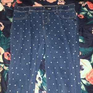 Girls blue pokadot jeggings